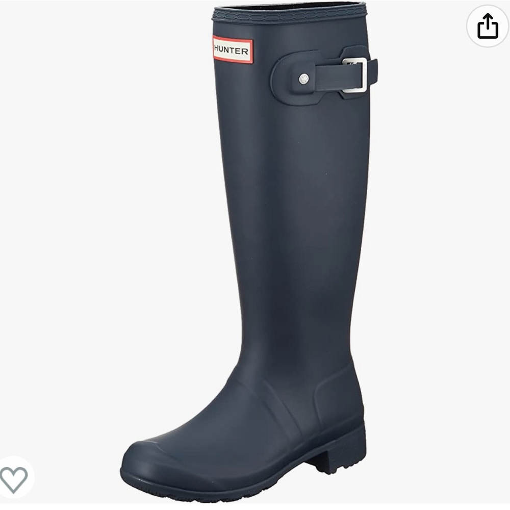 Hunter Boots - Navy Blue Wide Calf